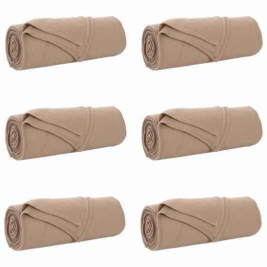 vidaXL Throw Blankets 6 pcs Camel 350 x 270 cm Fleece