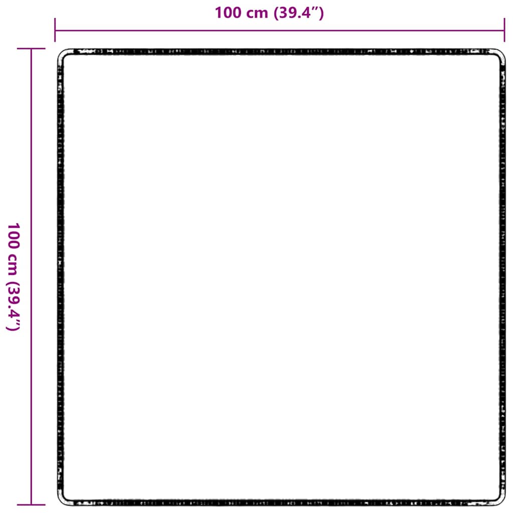 vidaXL Carpet Runner Dark Grey 100 x 100 cm 100% Polypropylene