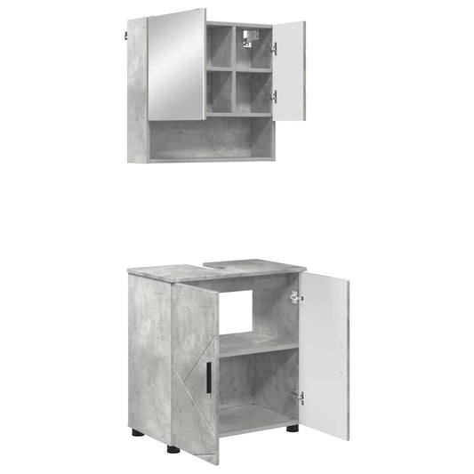 vidaXL Bathroom Furniture Set Wall-mounted 2 pcs Concrete Grey