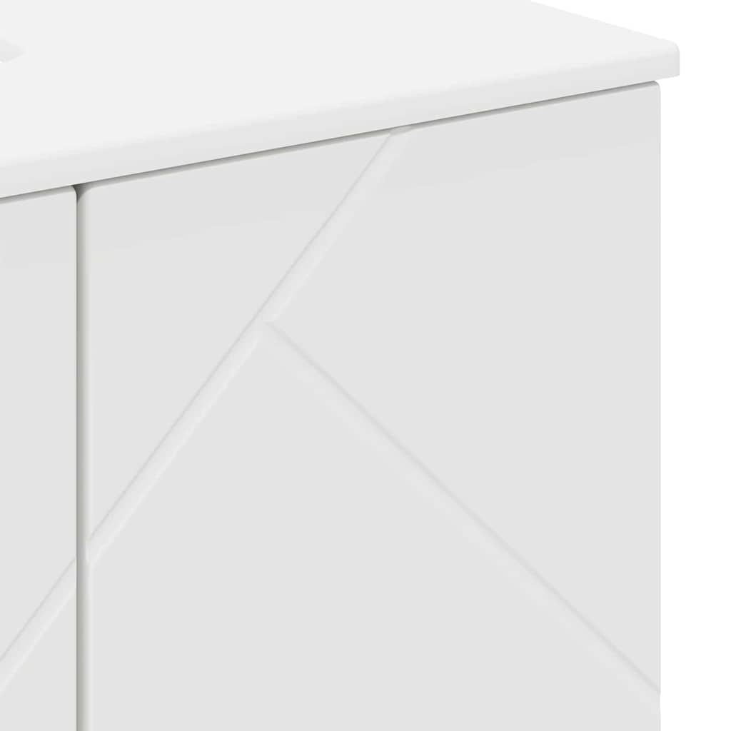 vidaXL Bathroom Furniture Set 3 pcs White Engineered wood & Metal