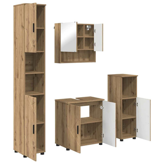 vidaXL Bathroom Furniture Set 4 pcs Artisan Oak 61 x 35 x 64 cm