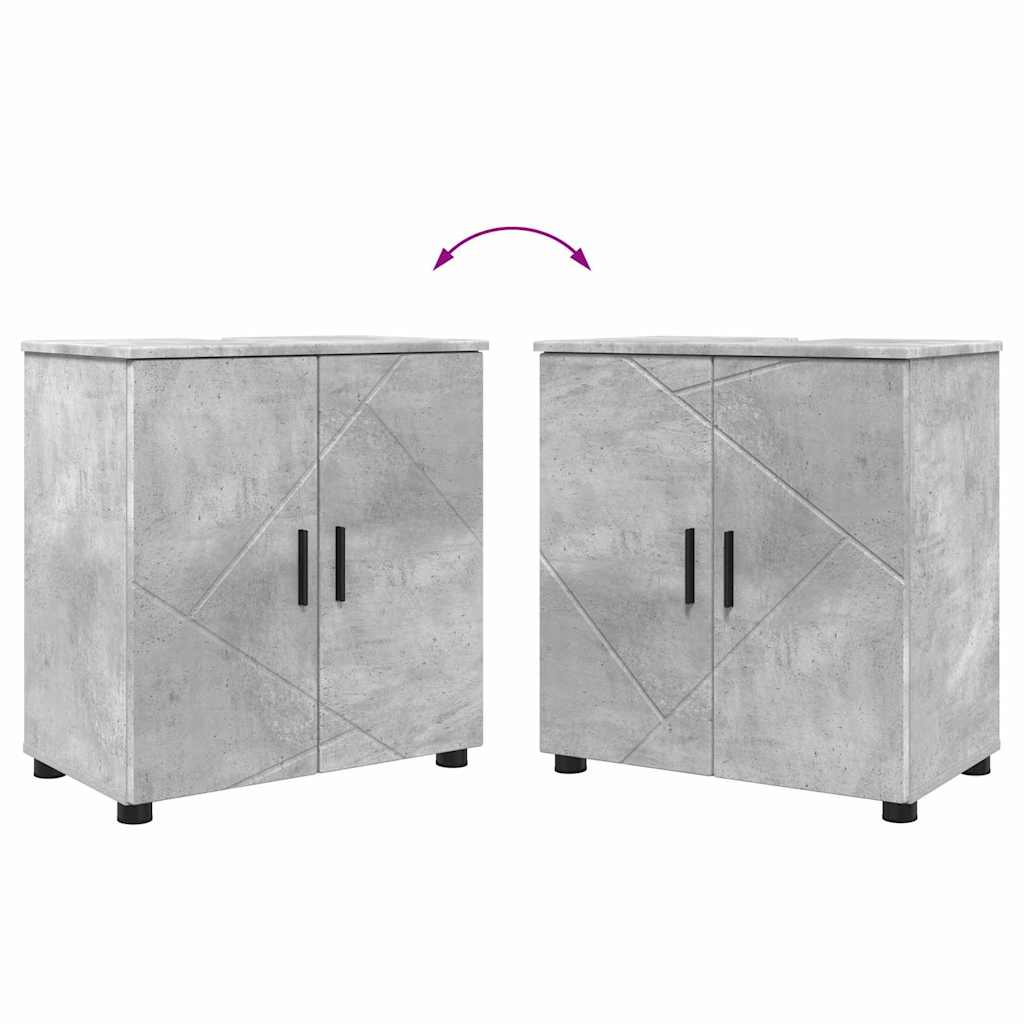 vidaXL Bathroom Furniture Set with Drawer 4 pcs Concrete Grey