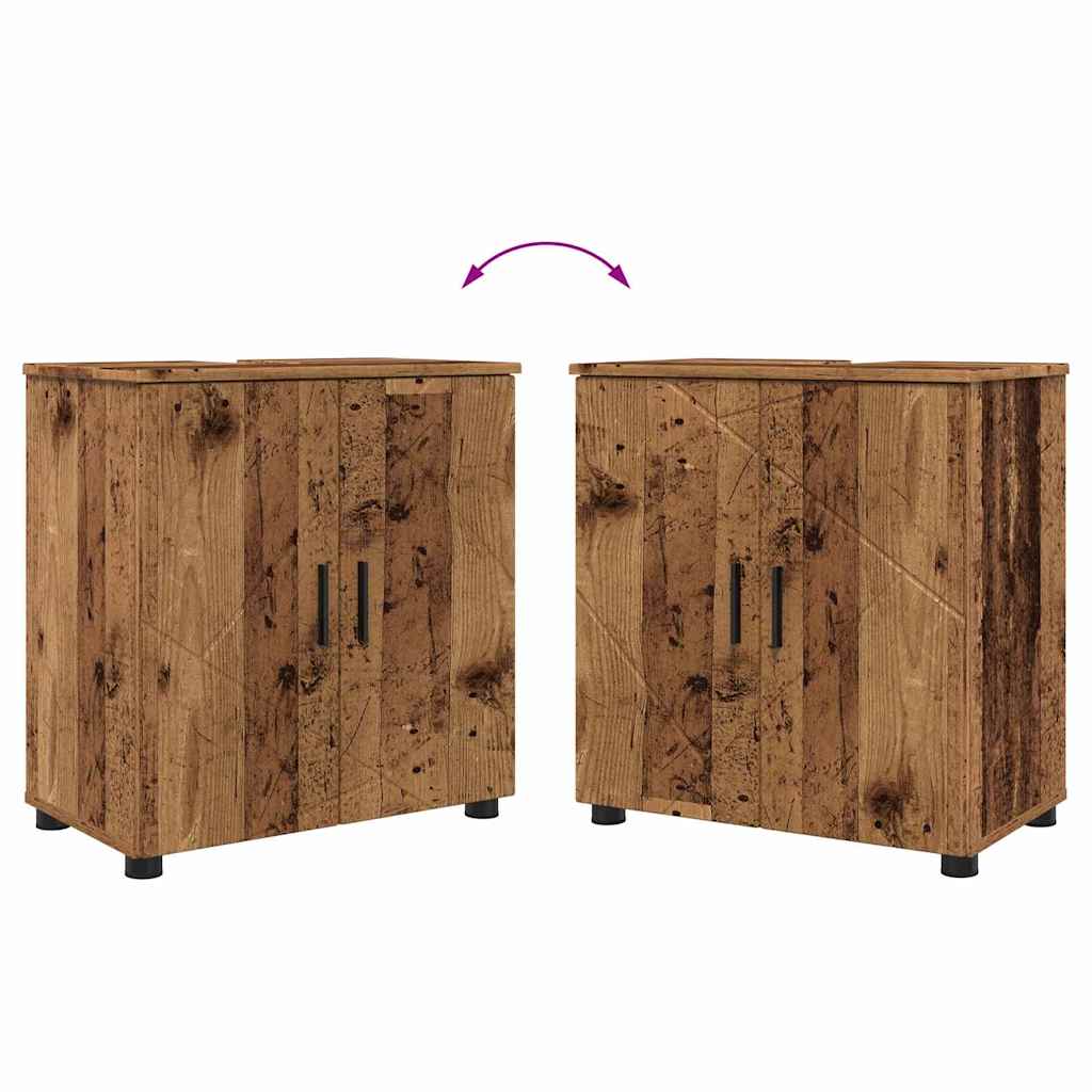 vidaXL Bathroom Furniture Set 4 pcs Old Wood 61 x 35 x 64 cm