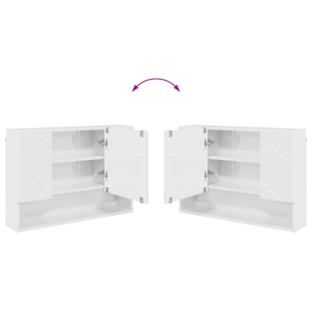 vidaXL Bathroom Furniture Set with Drawer 4 pcs High Gloss White