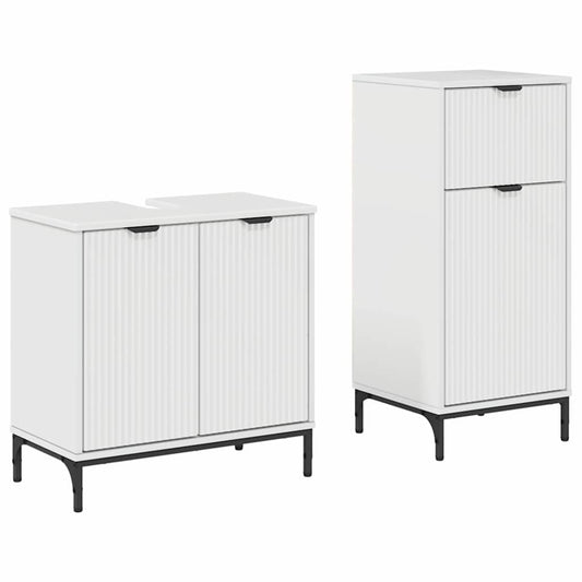 vidaXL Bathroom Furniture Set with Drawer 2 pcs High Gloss White