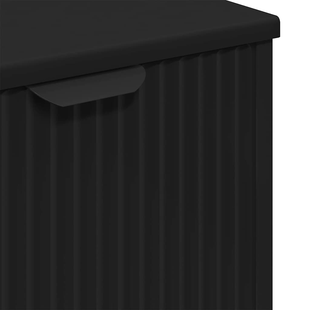 vidaXL Bathroom Furniture Set 3 pcs Black Engineered Wood and Metal