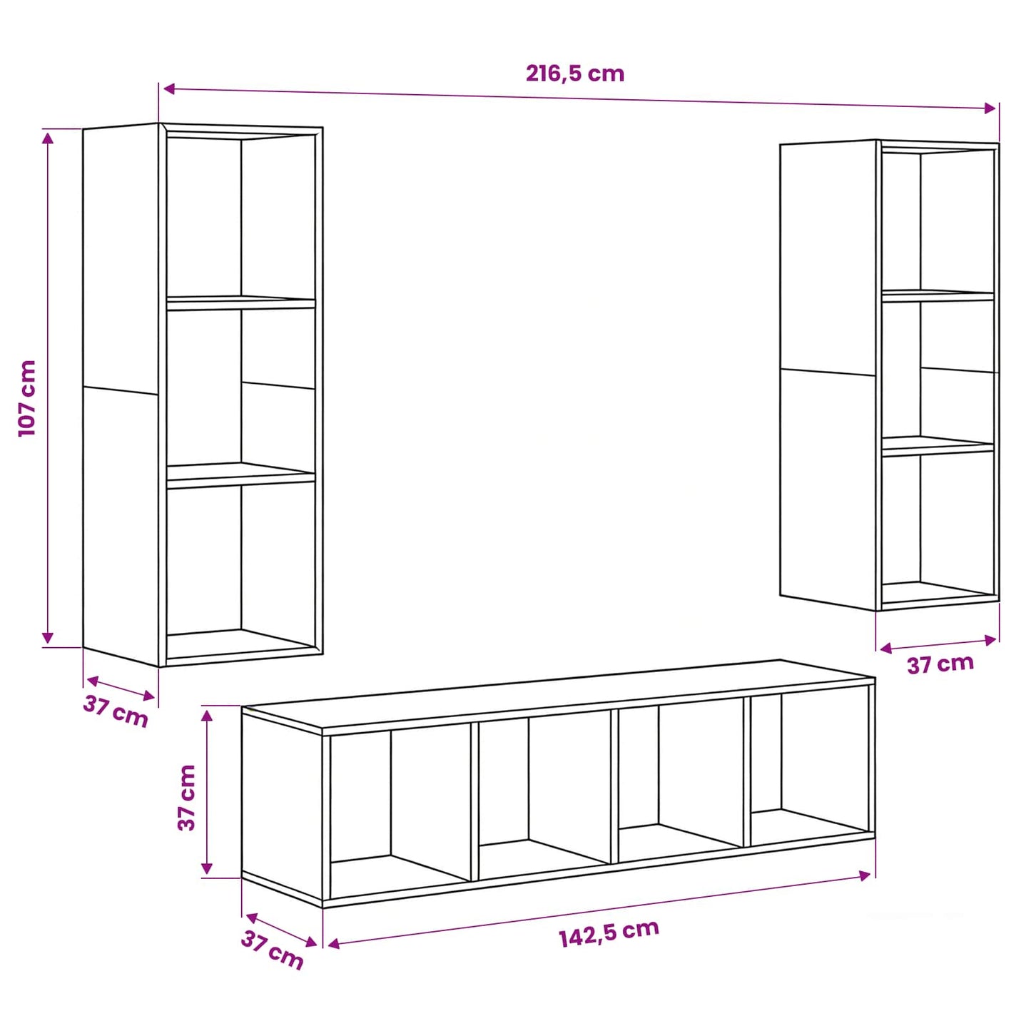 vidaXL TV Cabinet Set Wall-mounted 3 pcs Old Wood Engineered Wood