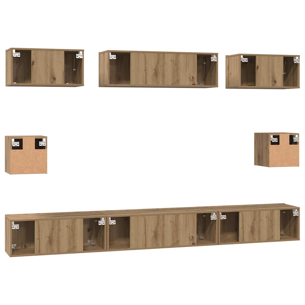 vidaXL TV Cabinet Set 8 pcs Artisan Oak Engineered Wood
