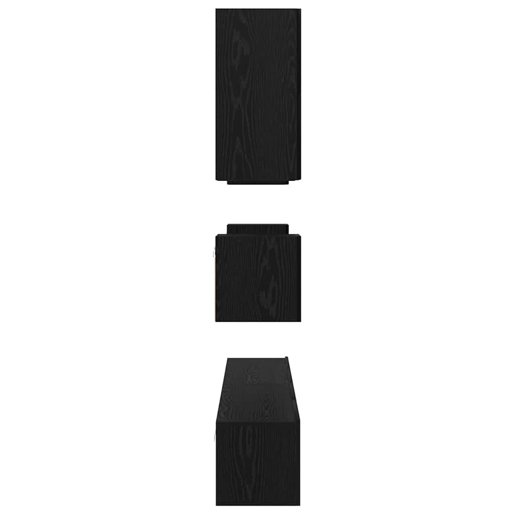 vidaXL TV Cabinet Set Wall-mounted 8 pcs Black Oak Engineered Wood