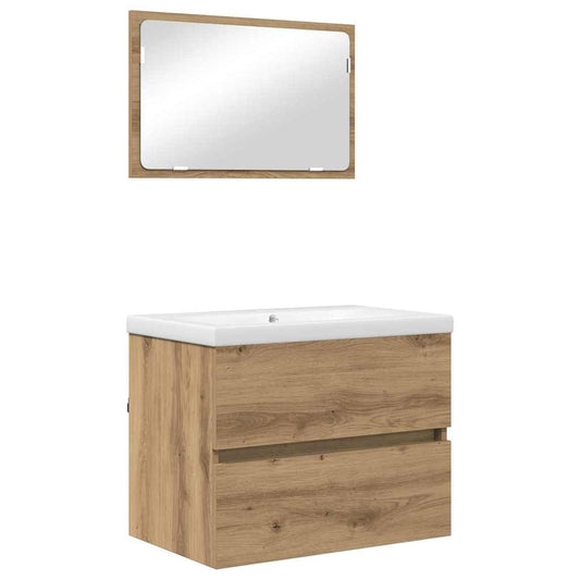 vidaXL Bathroom Furniture Set 3 pcs Artisan Oak Engineered Wood