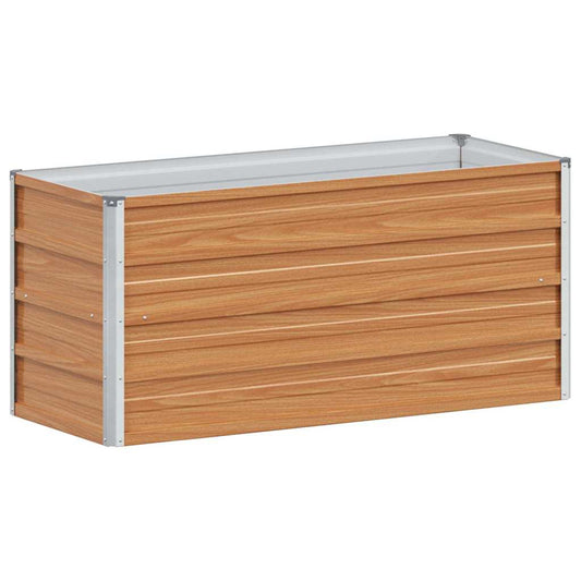 vidaXL Garden Raised Bed Light Brown 100 x 40 x 45 cm Galvanised Steel