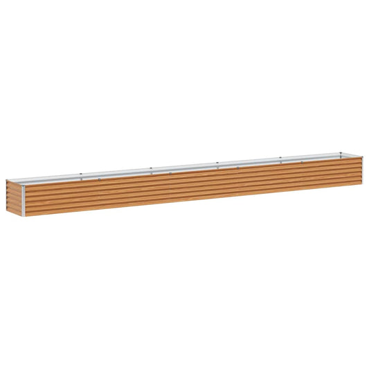 vidaXL Garden Raised Bed Light Brown 485 x 50 x 36 cm Galvanised Steel