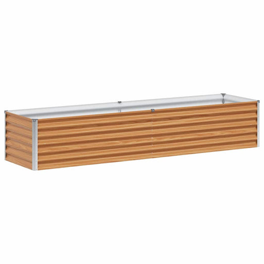 vidaXL Garden Raised Bed Light Brown 195 x 50 x 36 cm Galvanised Steel