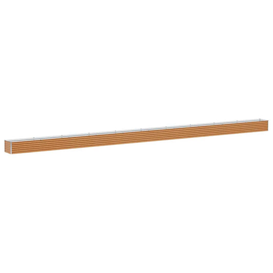 vidaXL Garden Raised Bed Light Brown 970 x 50 x 36 cm Galvanised Steel