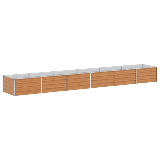 vidaXL Garden Raised Bed Light Brown 480 x 80 x 45 cm Galvanised Steel