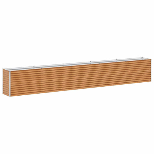 vidaXL Garden Raised Bed Light Brown 485 x 50 x 68 cm Galvanised Steel