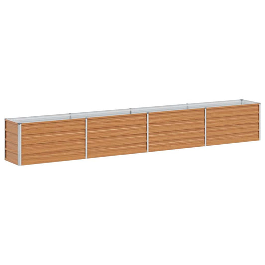 vidaXL Garden Raised Bed Light Brown 320 x 40 x 45 cm Galvanised Steel