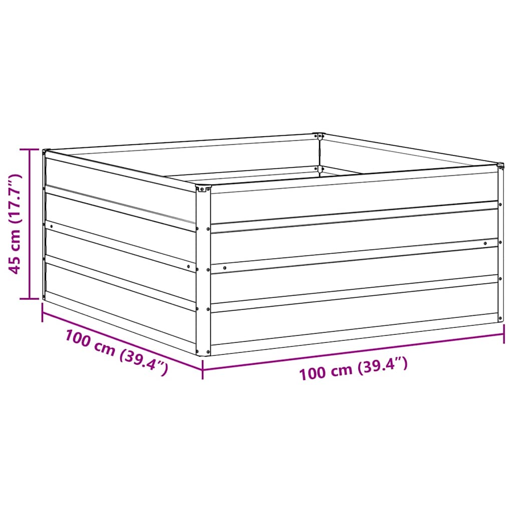 vidaXL Garden Raised Bed Light Brown 100 x 100 x 45 cm