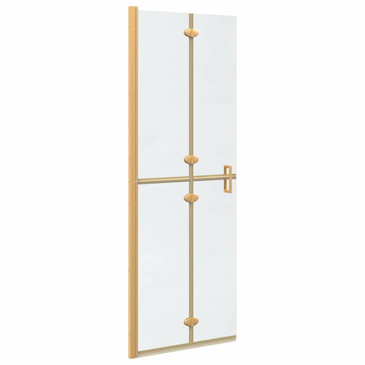 vidaXL Walk-In Shower Wall Folding Gold 70 x 6.5 x 190 cm