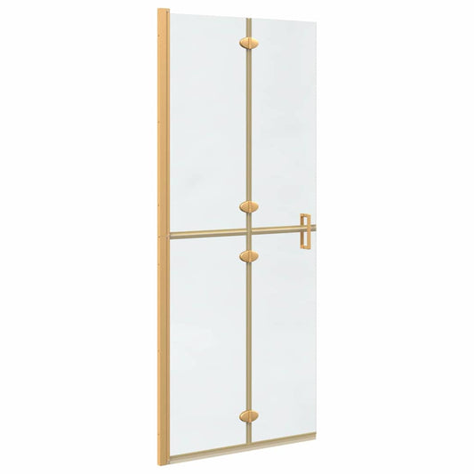 vidaXL Walk-In Shower Wall Folding Gold 80 x 6.5 x 190 cm
