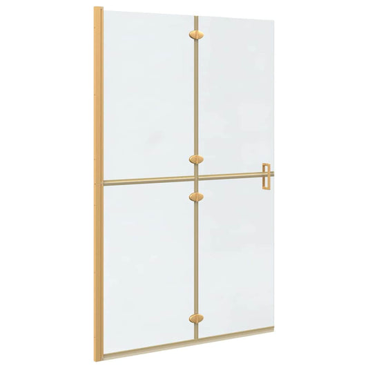 vidaXL Walk-In Shower Wall Folding Gold 120 x 6.5 x 190 cm
