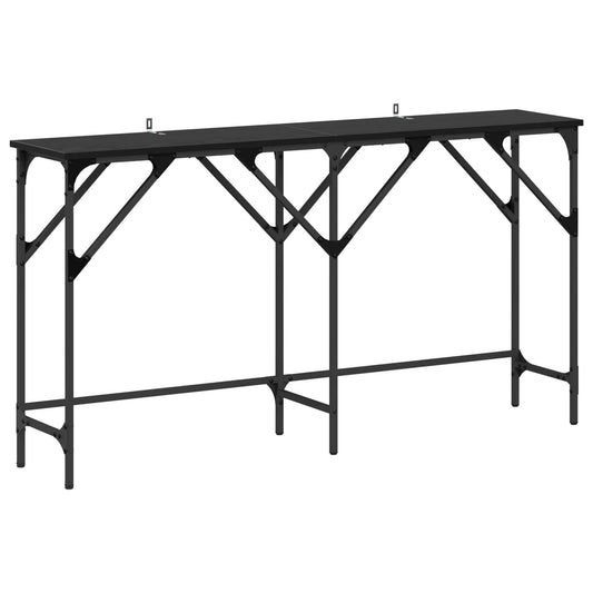 vidaXL Console Table Black Oak 140 x 29 x 75 cm Engineered Wood
