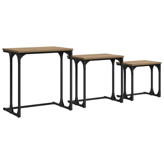 vidaXL Nesting Coffee Table 3 pcs Artisan oak 50.5 x 35 x 53 cm