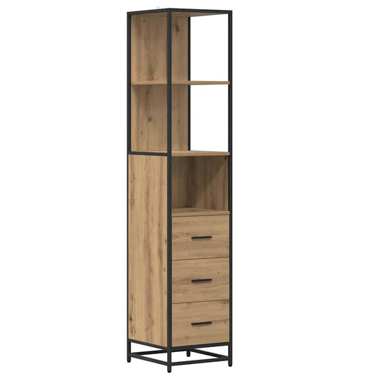 vidaXL Bathroom Cabinet with Drawer Artisan oak 35 x 37.5 x 166 cm