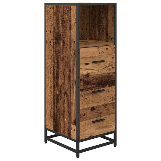 vidaXL Bathroom Cabinet Old wood 35 x 37.5 x 100 cm Engineered wood