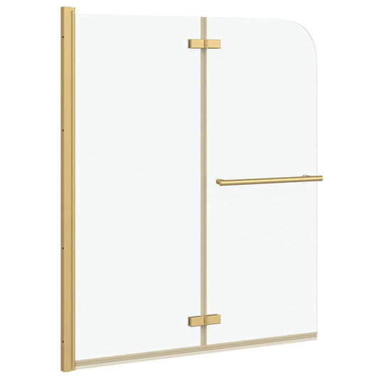 vidaXL Shower Enclosure Transparent and Gold 120 x 140 cm
