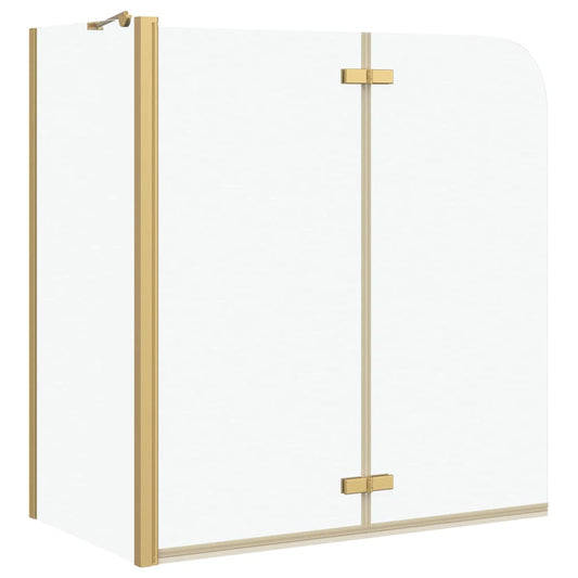 vidaXL Bath Shower Screen Gold 120 x 68 x 130 cm