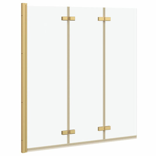 vidaXL Folding Shower Enclosure Gold 130 x 138 cm