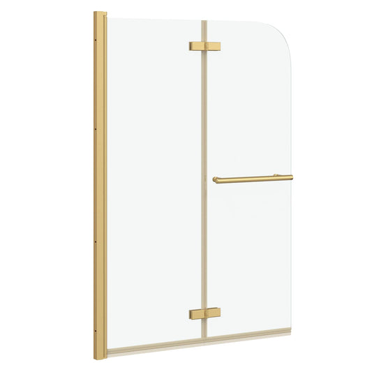 vidaXL Shower Enclosure Transparent and Gold 95 x 140 cm