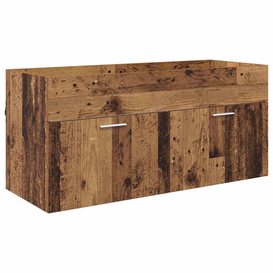 vidaXL Sink cabinet with Storage with Door Old Wood Engineered Wood