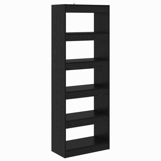 vidaXL Book Cabinet 5-Tier 60 x 30 x 166 cm Engineered Wood Black oak