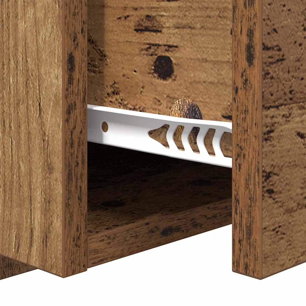 vidaXL Wall-mounted Bedside Cabinet 2 pcs Old Wood 48.5 x 32.5 x 80 cm