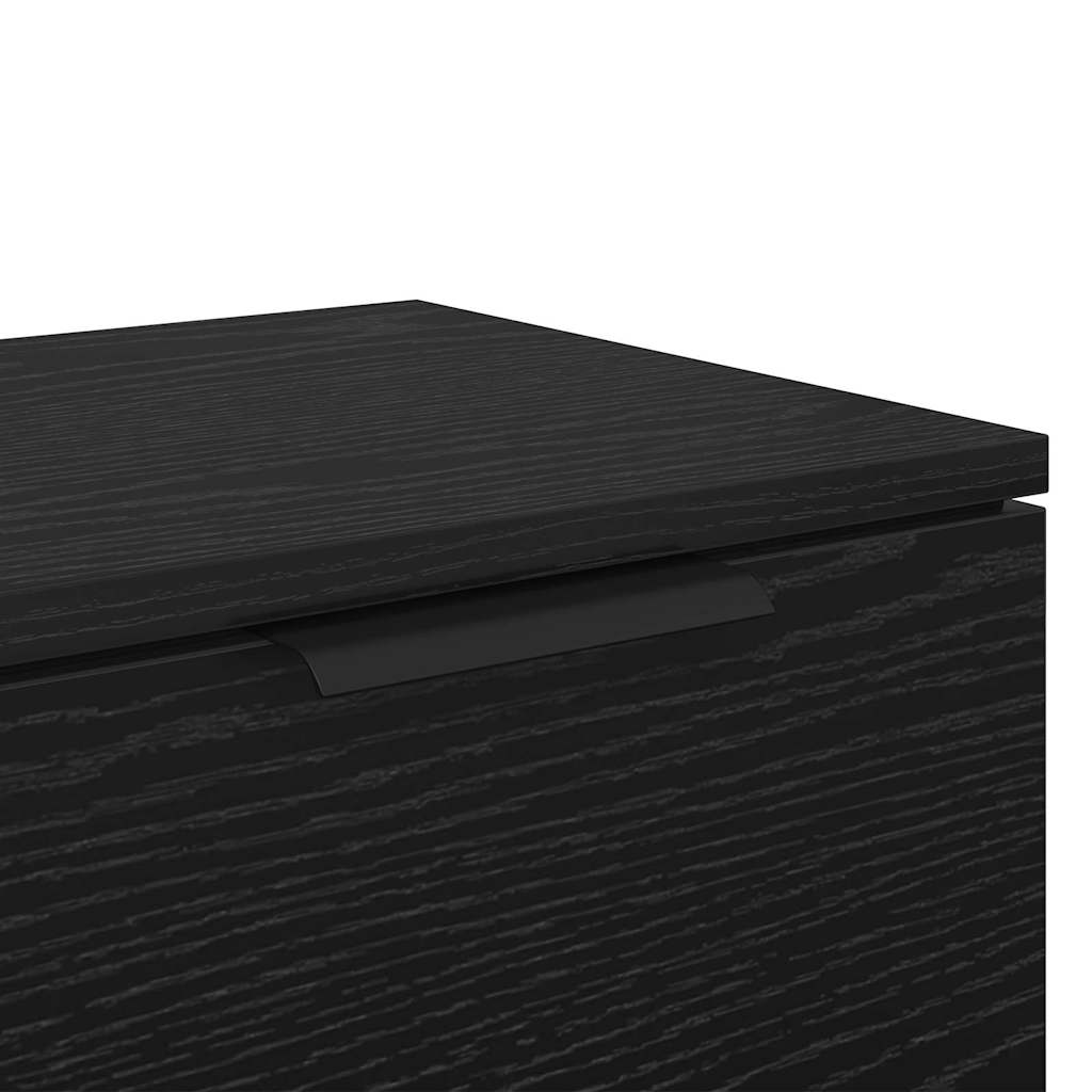 vidaXL Bedside Cabinet 2 pcs Black Oak 34 x 30 x 20 cm Engineered Wood