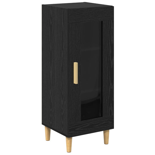 vidaXL Sideboard Black Oak 34.5 x 32.5 x 90 cm Engineered Wood