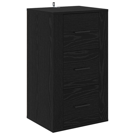 vidaXL Sideboard with Drawer Black Oak 40 x 33 x 70 cm Engineered wood