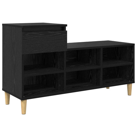 vidaXL Shoe Cabinet 102 x 36 x 60 cm Engineered Wood Black Oak