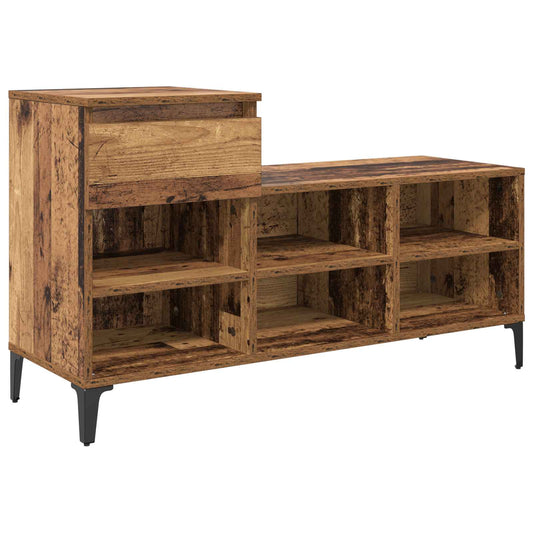 vidaXL Shoe Cabinet 102 x 36 x 60 cm Engineered Wood Old Wood