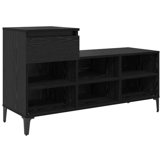 vidaXL Shoe Cabinet 102 x 36 x 60 cm Engineered Wood Black Oak