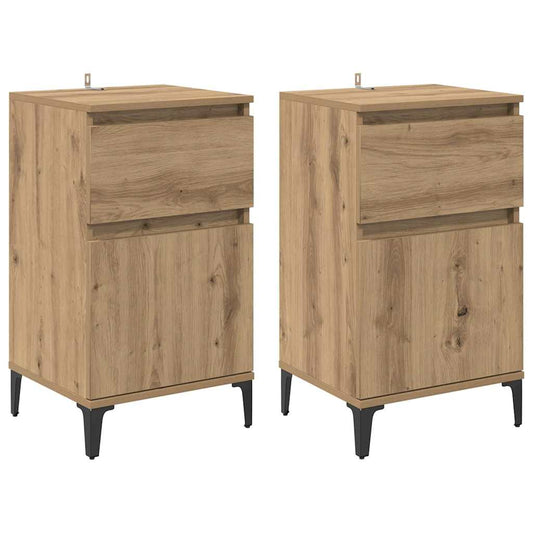 vidaXL Bedside Cabinet 2 pcs Artisan Oak 40 x 35 x 70 cm