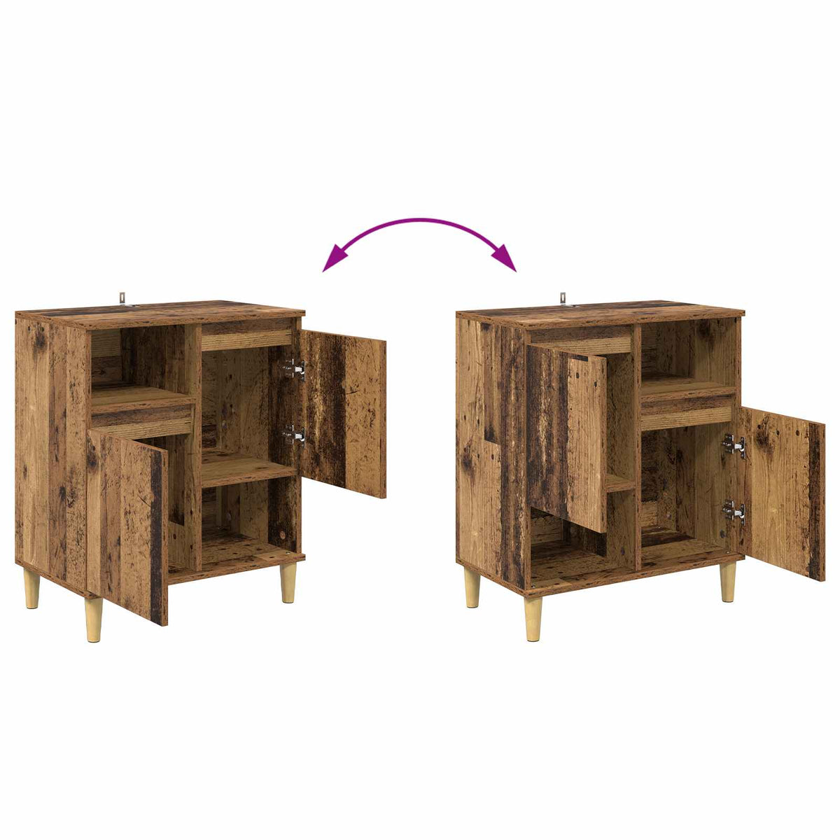vidaXL Sideboard Old wood 35 x 60 x 70 cm Engineered Wood