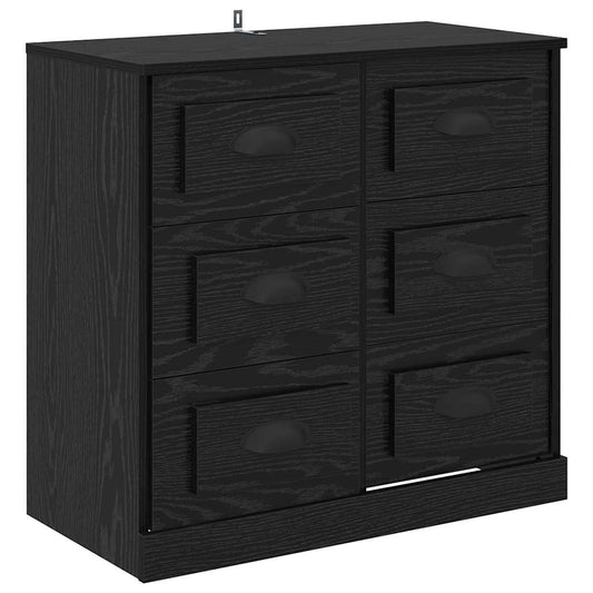 vidaXL Sideboard Black Oak 70 x 35.5 x 67.5 cm Engineered Wood
