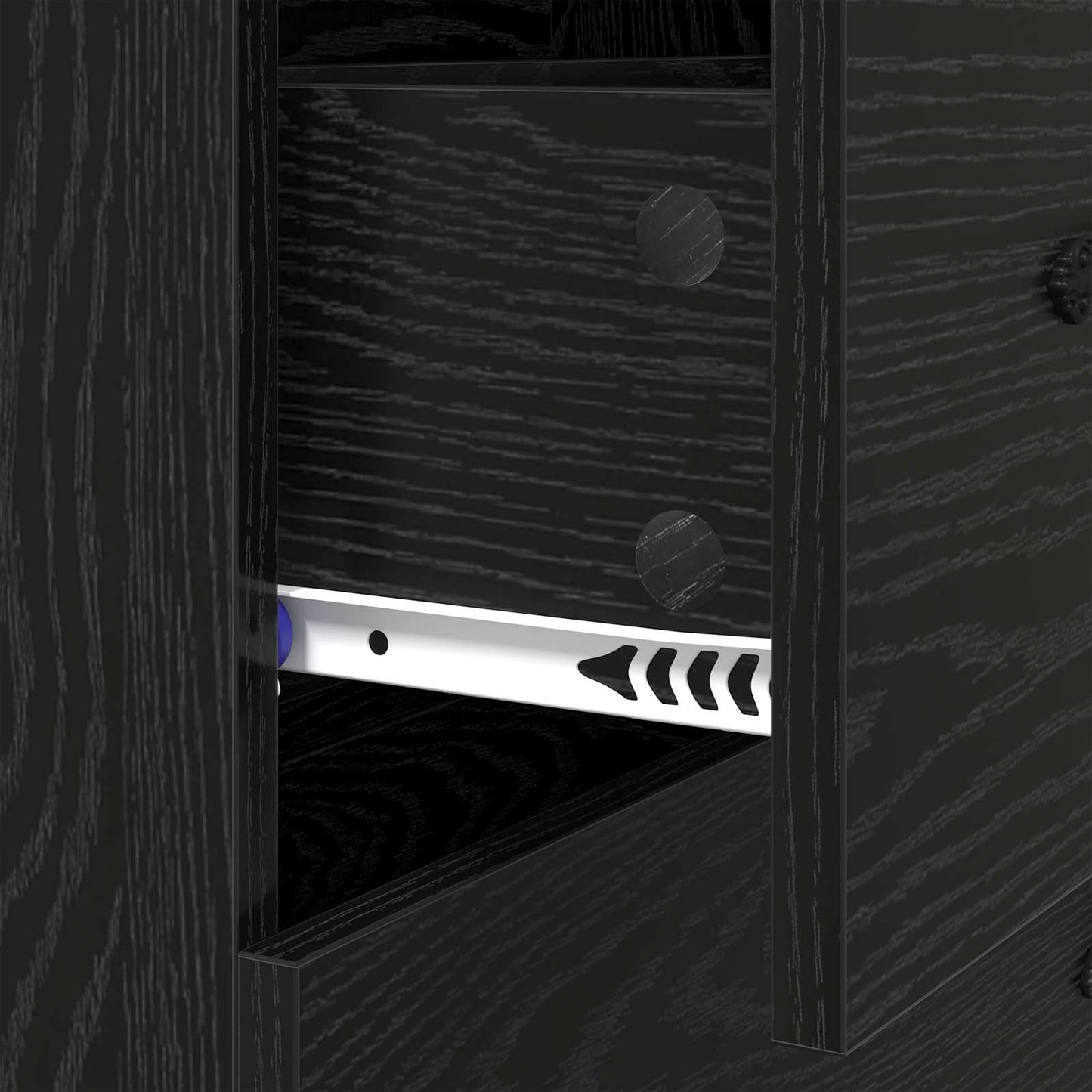 vidaXL Sideboard Black Oak 69.5 x 34 x 90 cm Engineered Wood and Iron
