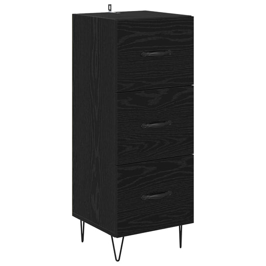 vidaXL Sideboard Black oak 34 x 34.5 x 90 cm Engineered Wood