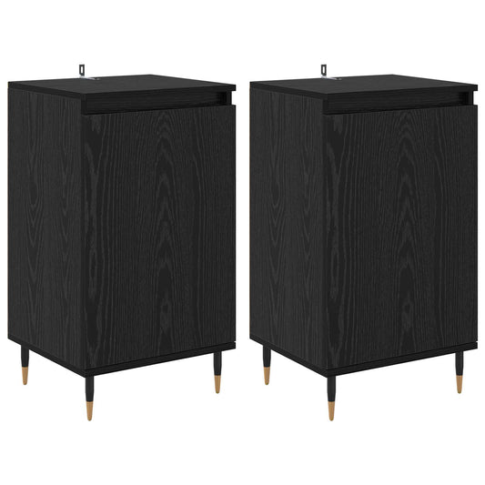 vidaXL Sideboard 2 pcs Black Oak 40 x 35 x 70 cm