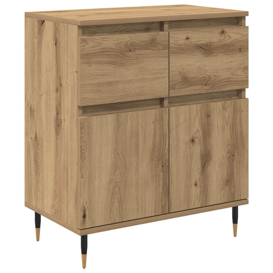 vidaXL Sideboard Artisan Oak 60 x 35 x 70 cm Engineered Wood and Iron