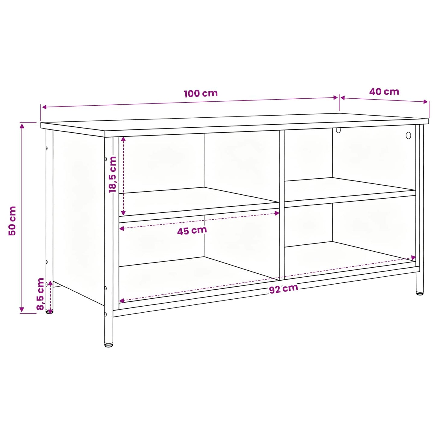 vidaXL TV Cabinet Old Wood 100 x 40 x 50 cm Engineered Wood